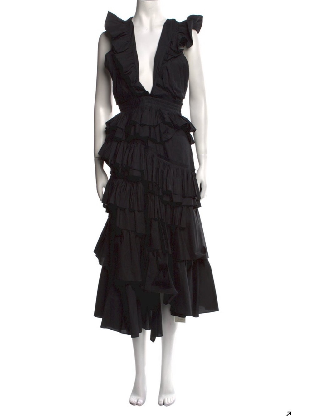 ULLA JOHNSON BLACK RUFFLE DRESS - SIZE XS - PERFECT CONDITION